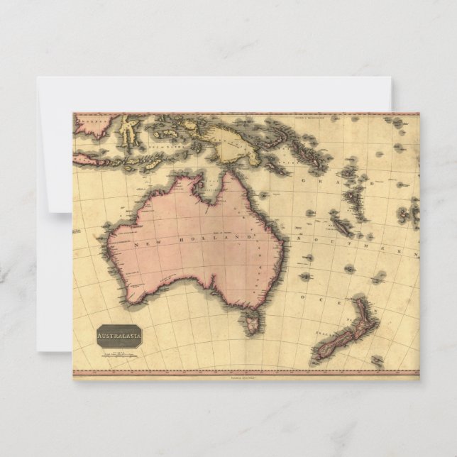 1818 Australasia Karte - Australien, Neuseeland (Vorderseite)