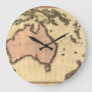1818 Australasien-Karte - Australien, Neuseeland Große Wanduhr