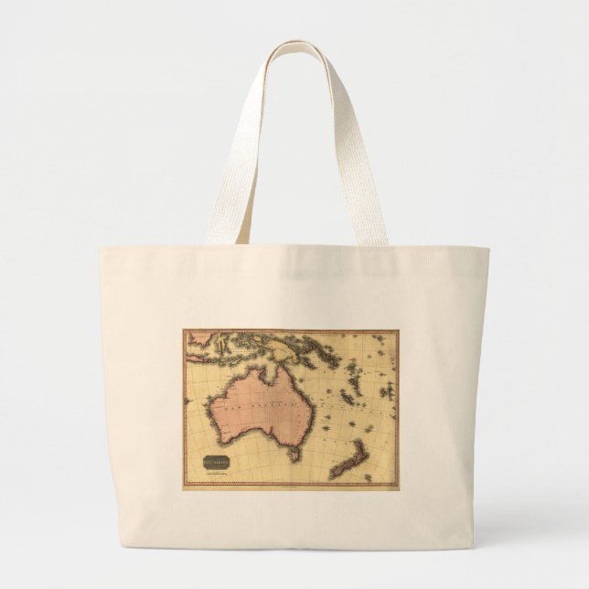 1818 Australasien-Karte - Australien, Neuseeland Jumbo Stoffbeutel (Vorne)