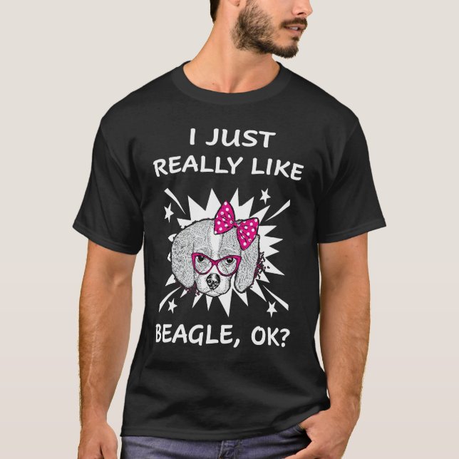181 Ich mag Beagle wirklich sehr T-Shirt (Vorderseite)