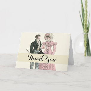 1823 Antike Hochzeitsmode Mann Frau Dankeskarte
