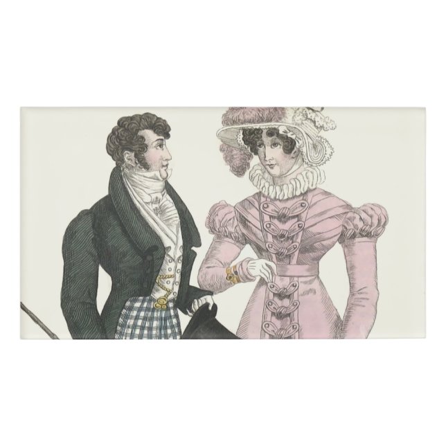 1823 Die antike Hochzeitsmännin-Mode Namenschild (Vorderseite)