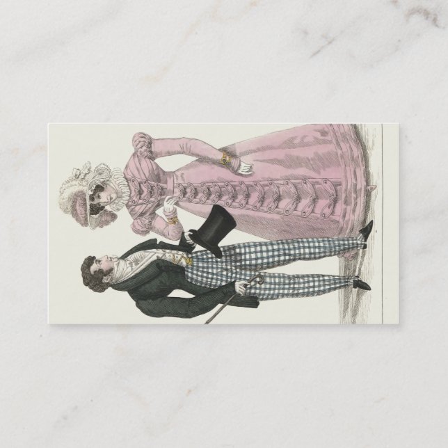 1823 Die antike Hochzeitsmännin-Mode Visitenkarte (Rückseite)