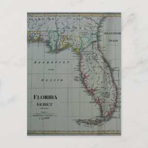 1823 Florida Karte Postkarte