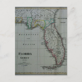 1823 Florida Karte Postkarte