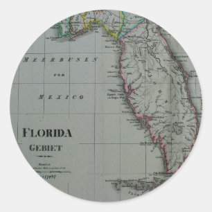 1823 Florida-Kartenaufkleber Runder Aufkleber