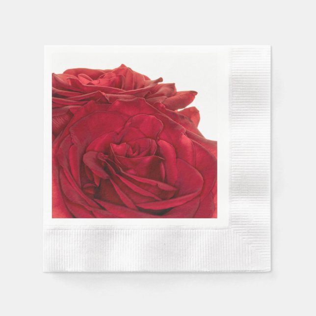 1824-Rote Hochzeiten-Rose Serviette (Vorderseite)