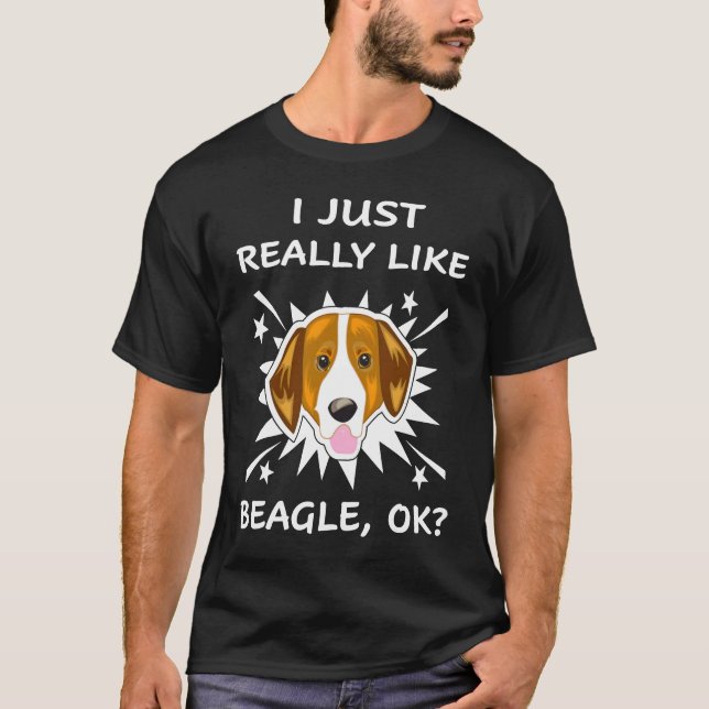 182 Ich mag Beagle einfach nur T-Shirt (Vorderseite)