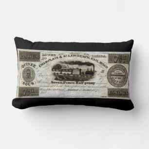 1837 kanadische Eisenbahnwährung Lendenkissen