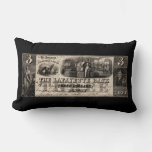 1837 Lafayette Bank Drei Dollar Note Lendenkissen