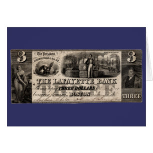 1837 Lafayette Bank Note à trois dollars