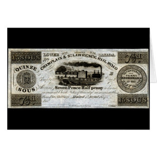 1837 Monnaie ferroviaire canadienne