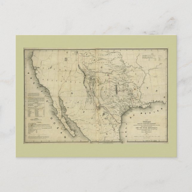 1844 Carte du Texas et des pays limitrophes (Devant)