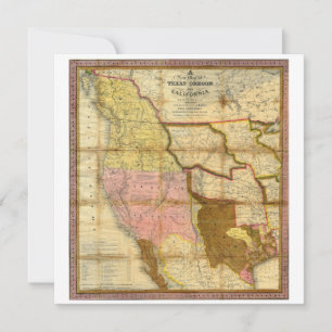 1846 Carte du Texas Oregon California par A Mitche
