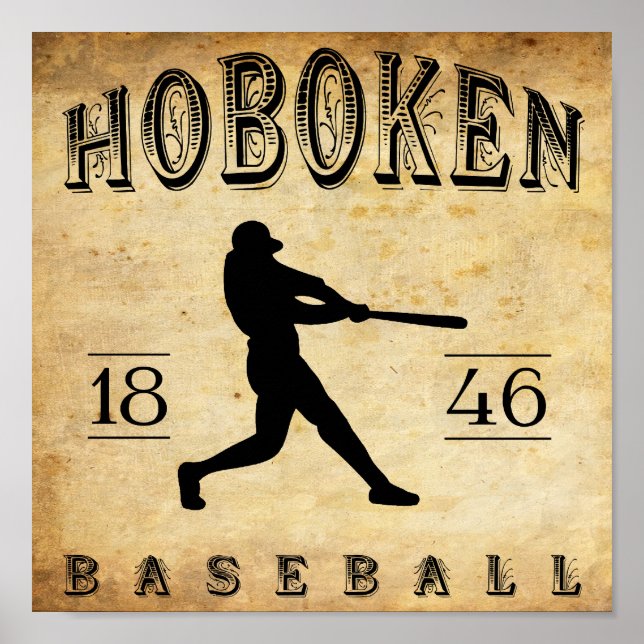 1846 Hoboken New Jersey Baseball Poster (Vorne)