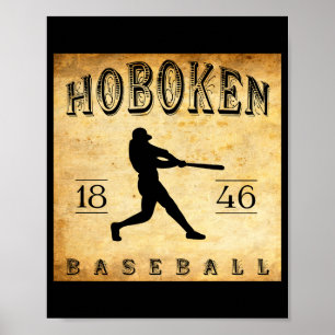 1846 Hoboken New Jersey Baseball T-Shirt  Poster