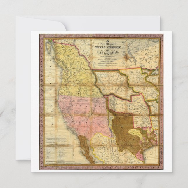 1846 Karte von Texas Oregon Kalifornien durch A Mi (Vorderseite)