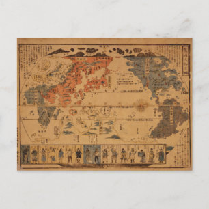 1850 Bankoku jinbutsu no zu Menschen vieler Nation Postkarte