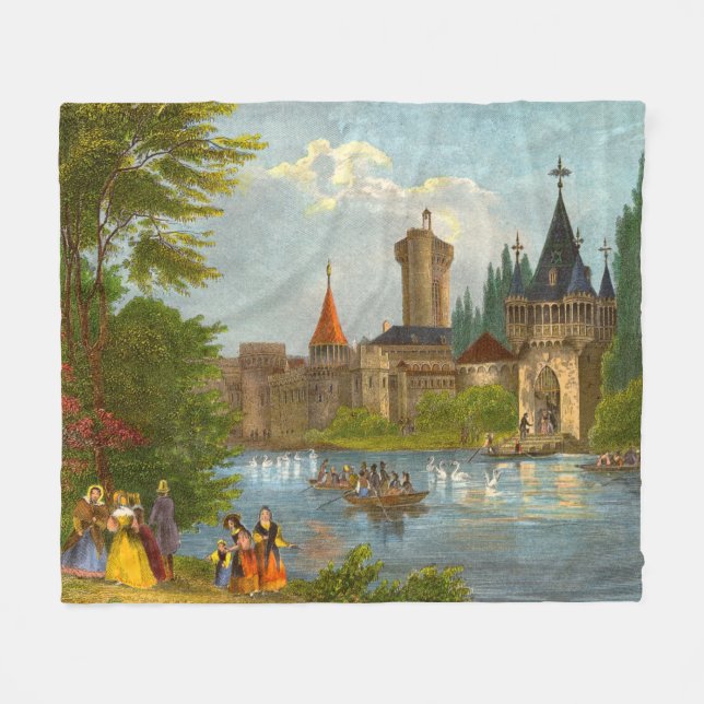 1850-er Druck der Burg Franzenburg Fleecedecke (Vorderseite (Horizontal))