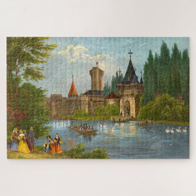 1850-er Druck der Burg Franzensburg (Horizontal)