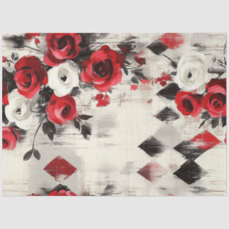 1850-Harlequin-Blutender Hintergrund Seidenpapier