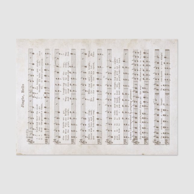 1850 Jingle, Bells! Gewebepapier und Entkopplung Seidenpapier (Vorderseite)