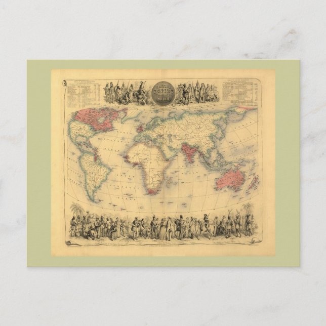 1850's Karte des Britischen Imperiums weltweit (Vorderseite)