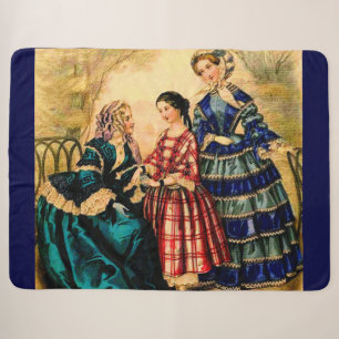 1852 französischer Modeblattdruck Sherpadecke