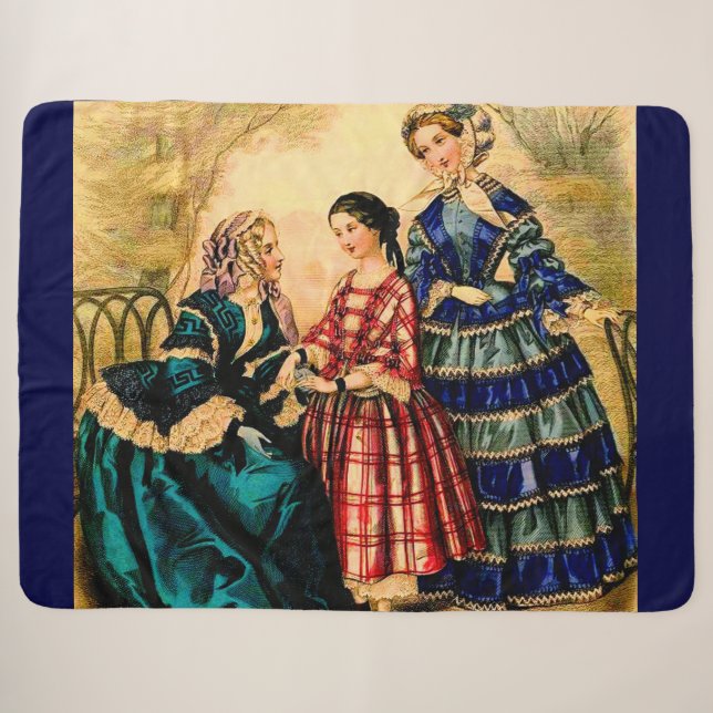 1852 französischer Modeblattdruck Sherpadecke (Vorderseite (Horizontal))