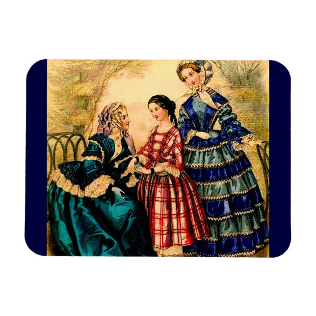 1852 French fashion plate Magnet (Horizontal)