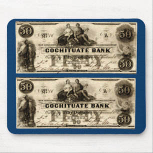 1853 Cochituate 50 Dollar Note Mousepad