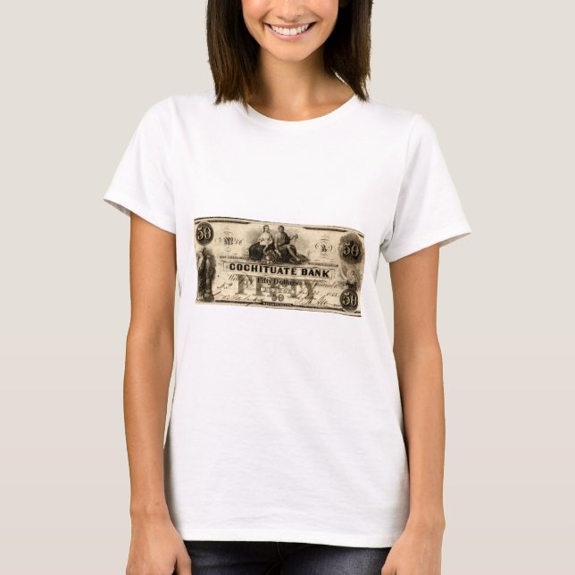 1853 Cochituate 50 Dollar Note T-Shirt (Vorderseite)