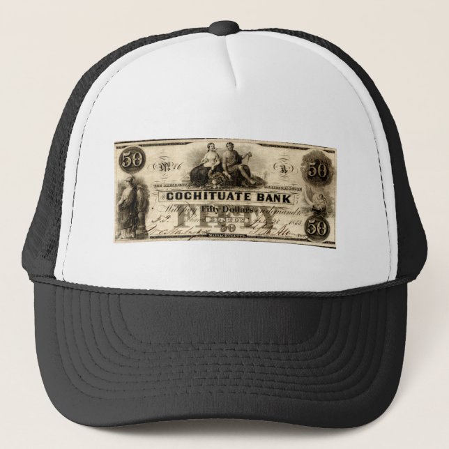 1853 Cochituate Fünfzig-Dollar-Note Truckerkappe (Vorderseite)