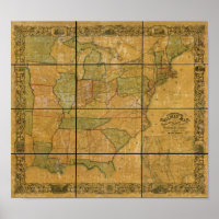 1856 Antique Railroad Map of the United Staaten