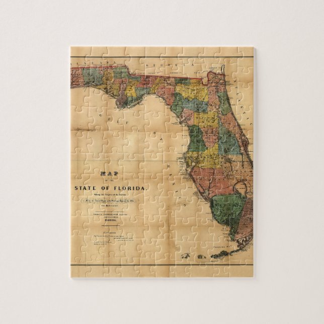 1856 Karte des Staat Florida durch Kolumbus Gezeic (Vertikal)