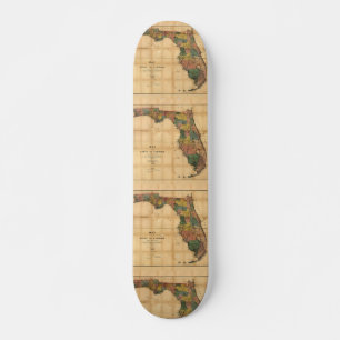1856 Karte des Staat Florida durch Kolumbus Gezeic Skateboard