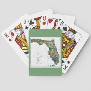 1856 Karte des Staat Florida durch Kolumbus Gezeic Spielkarten