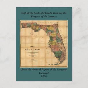 1856 Karte des Staates Florida von Columbus Drew