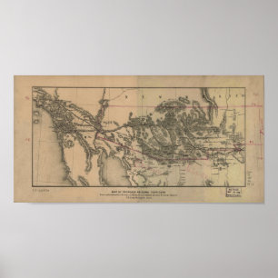 1857 Karte des geplanten Territoriums und der Rail Poster