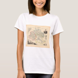 1858 Karte von Ariege Abteilung, Frankreich T-Shirt