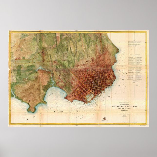 1859 Coast Survey Map of San Francisco Poster (Vorne)