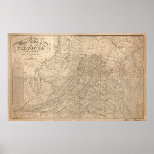1859 Karte von Virginia Poster