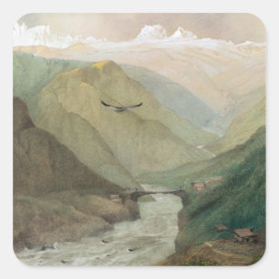 1860, Kaschmir Quadratischer Aufkleber