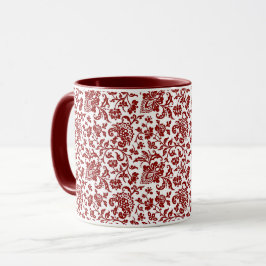 1860er Jahre Blumenkohl, Rot auf Tasse