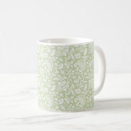 1860er Jahre Tasse mit blühendem grünem Kaffee