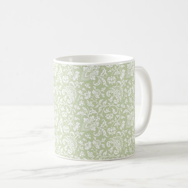 1860er Jahre Tasse mit blühendem grünem Kaffee (VorderseiteRechts)
