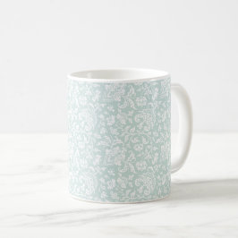 1860s Floral, verre de mer Green Coffee Mug