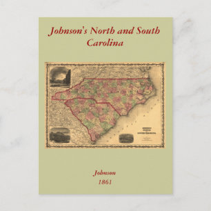 1861 North Carolina und South Carolina Karte