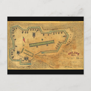1862 Ziviler Krieg Karte Fort Lyon Alexandria Virg