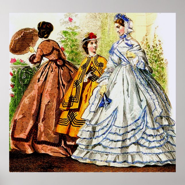1863 Journal des Jeunes Personnes Fashion Platte Poster (Vorne)